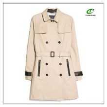 OEM fashion double-breasted cotton trench coat for women